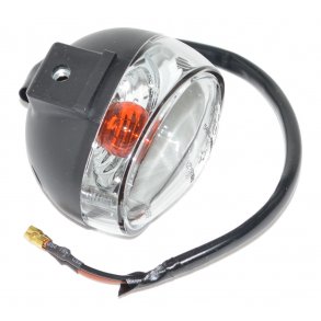 BLINKLYGTE FORAN HJRE SORT HUS #65 RGFARVET GLAS 