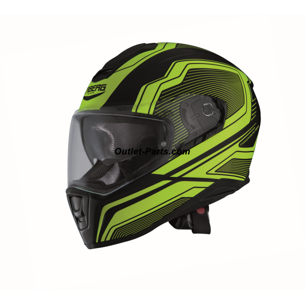 CABERG DRIFT FLUX FULL FACE Hjelm MAT SORT/GUL